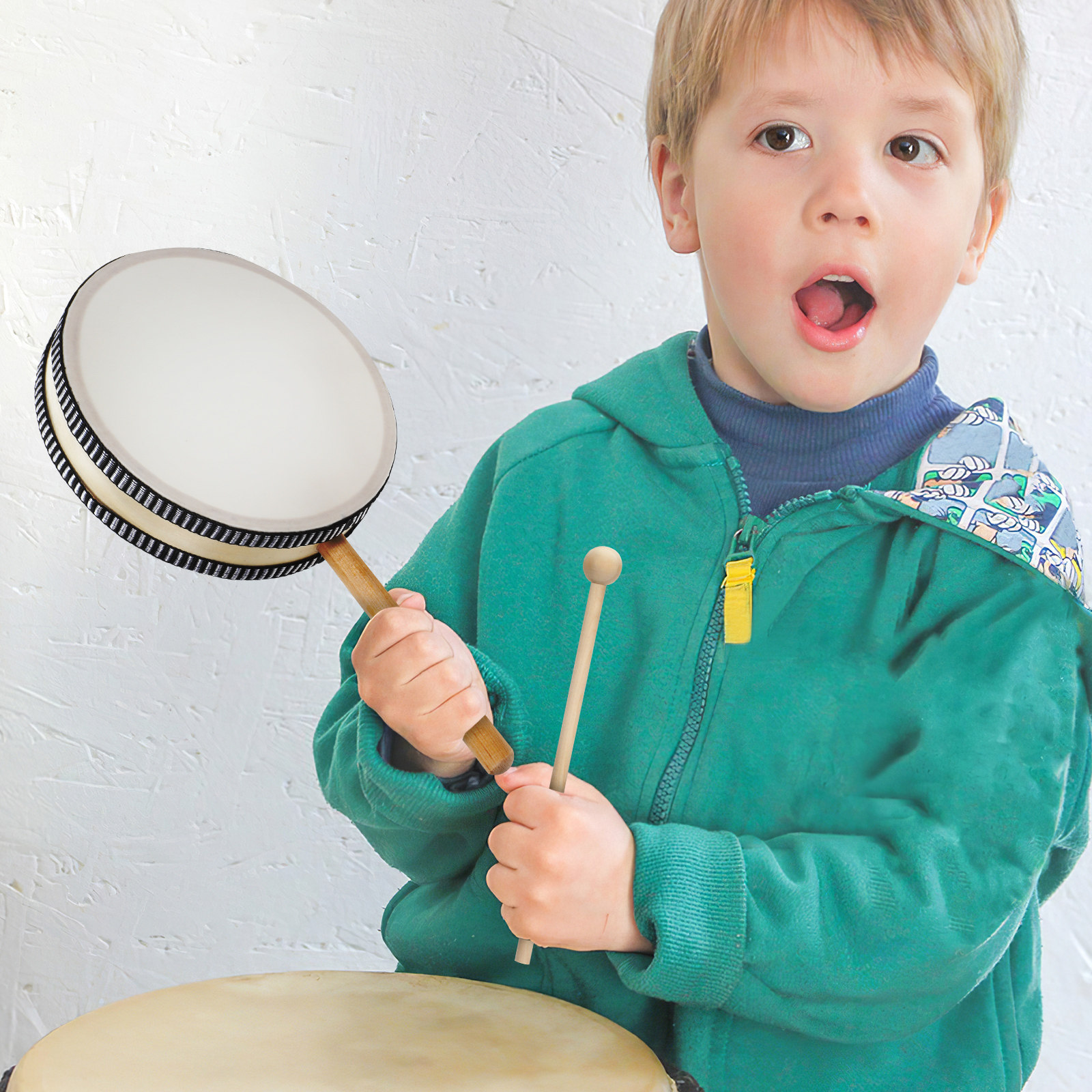 Kids Education Music - 1Set Hand Drum Wooden Hand Percussion
