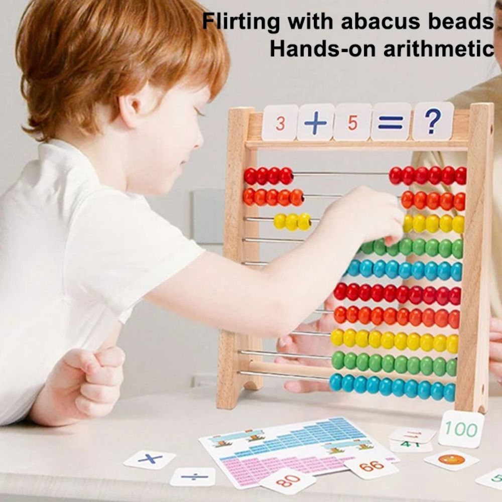 Abacus Counting Bead - Calculating Beads Wooden Educational Counting Colorful
