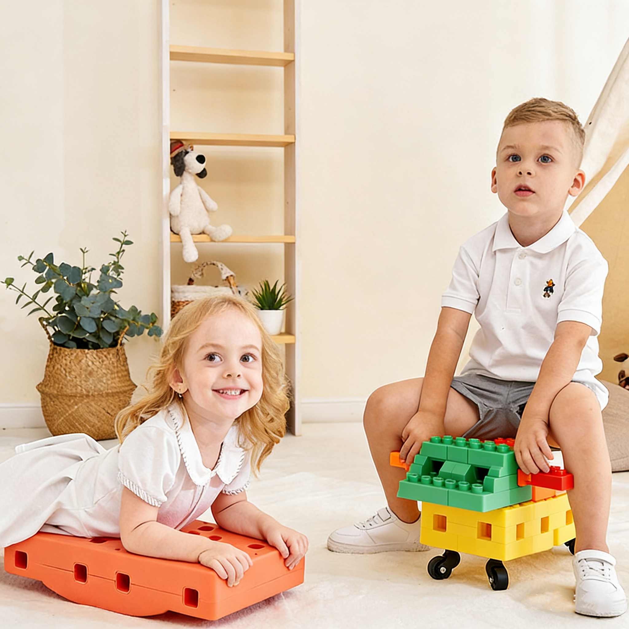 Kids Education Age - Toddler DIY Building Blocks with Wheels,