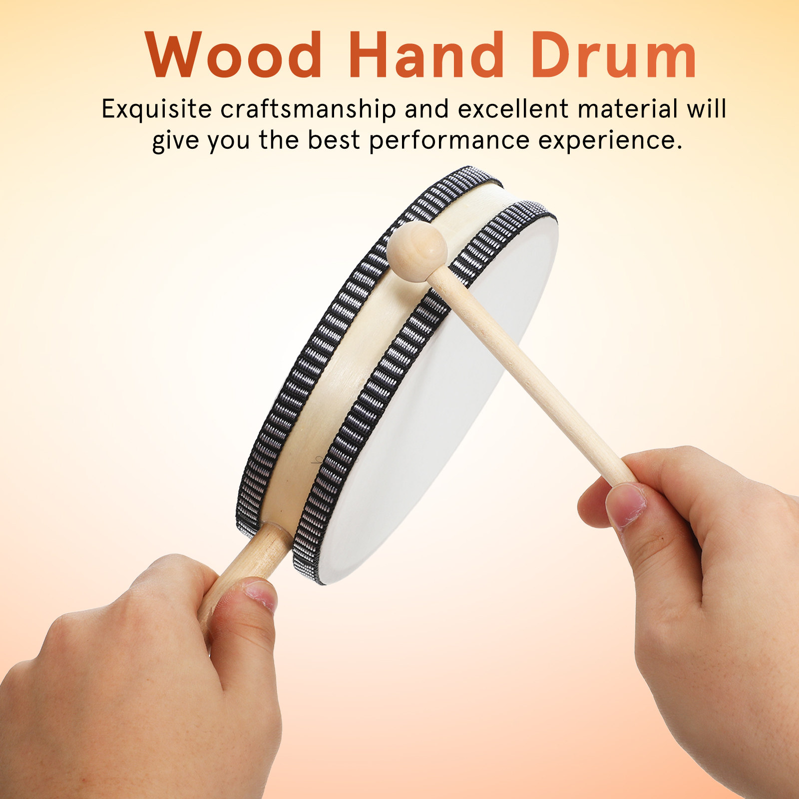 1Set Hand Drum Wooden Hand Per - Kids Education Music reseña y precio