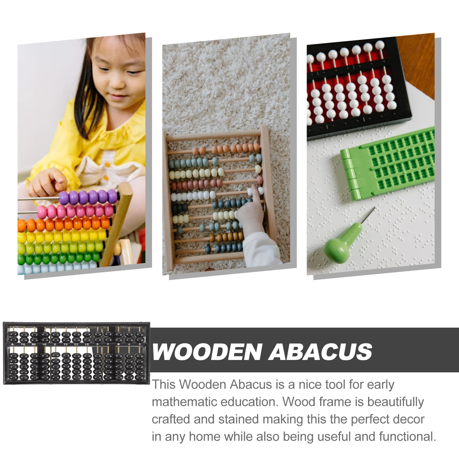 Chinese Wooden Abacus 13-Colum - Abacus Counting Bead reseña y precio