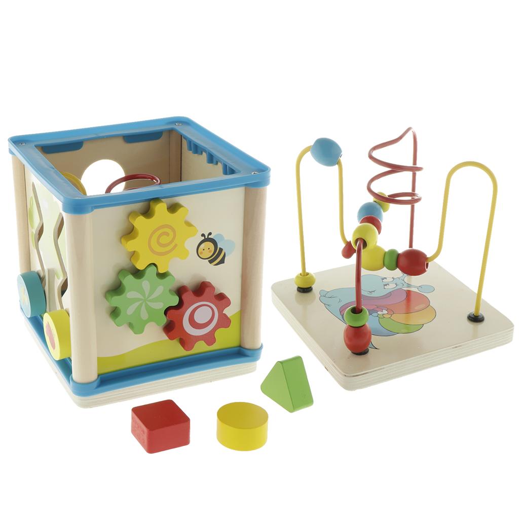 Wooden Activity Cube 3D Puzzle - Abacus Counting Bead reseña y precio