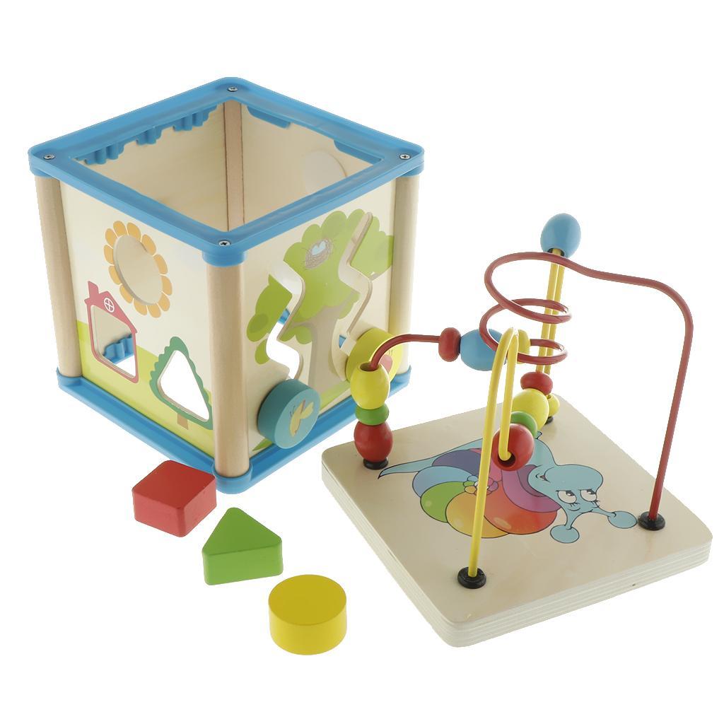 Wooden Activity Cube 3D Puzzle - Abacus Counting Bead reseña y precio