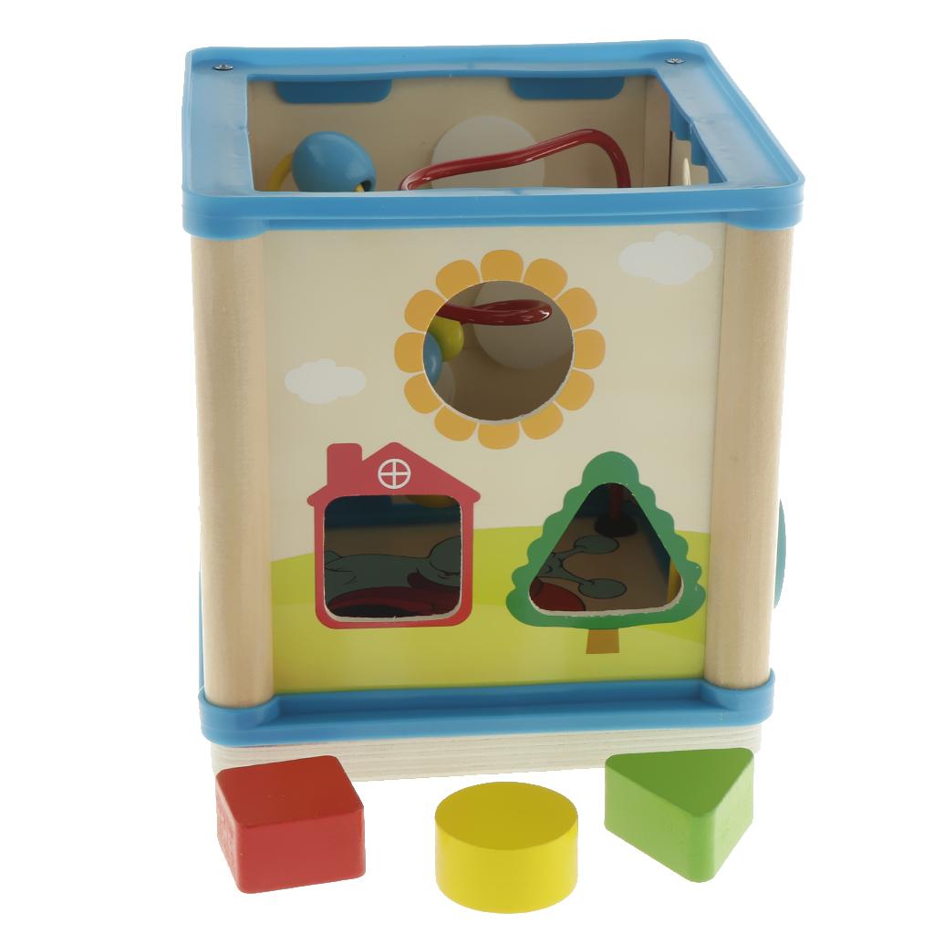 Wooden Activity Cube 3D Puzzle - Abacus Counting Bead reseña y precio