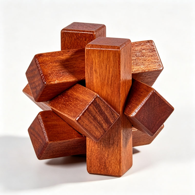 Wooden Knot Puzzle IQ Logic Tr - Kids Education Fun reseña y precio