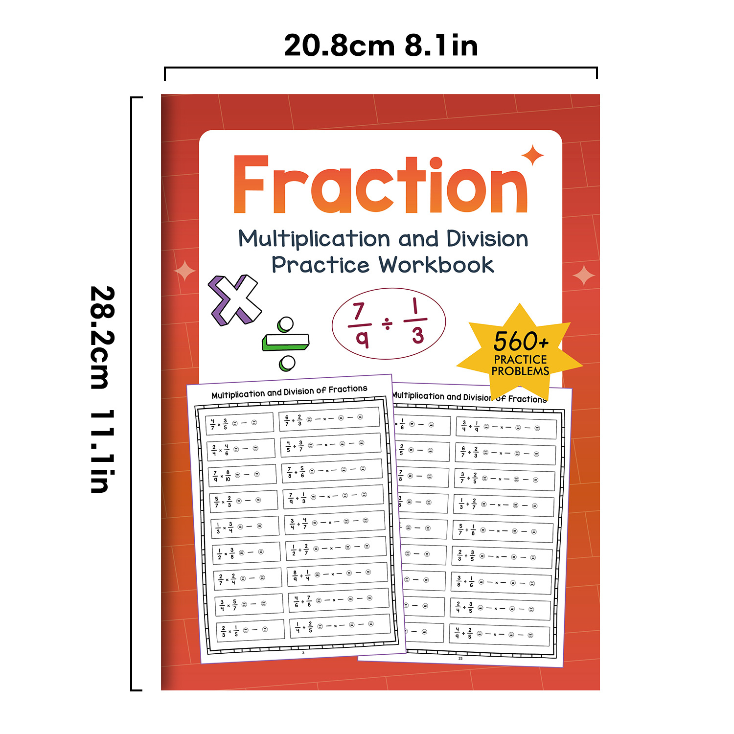 32 Pages A4 Fraction Multiplic - Kids Education Age reseña y precio