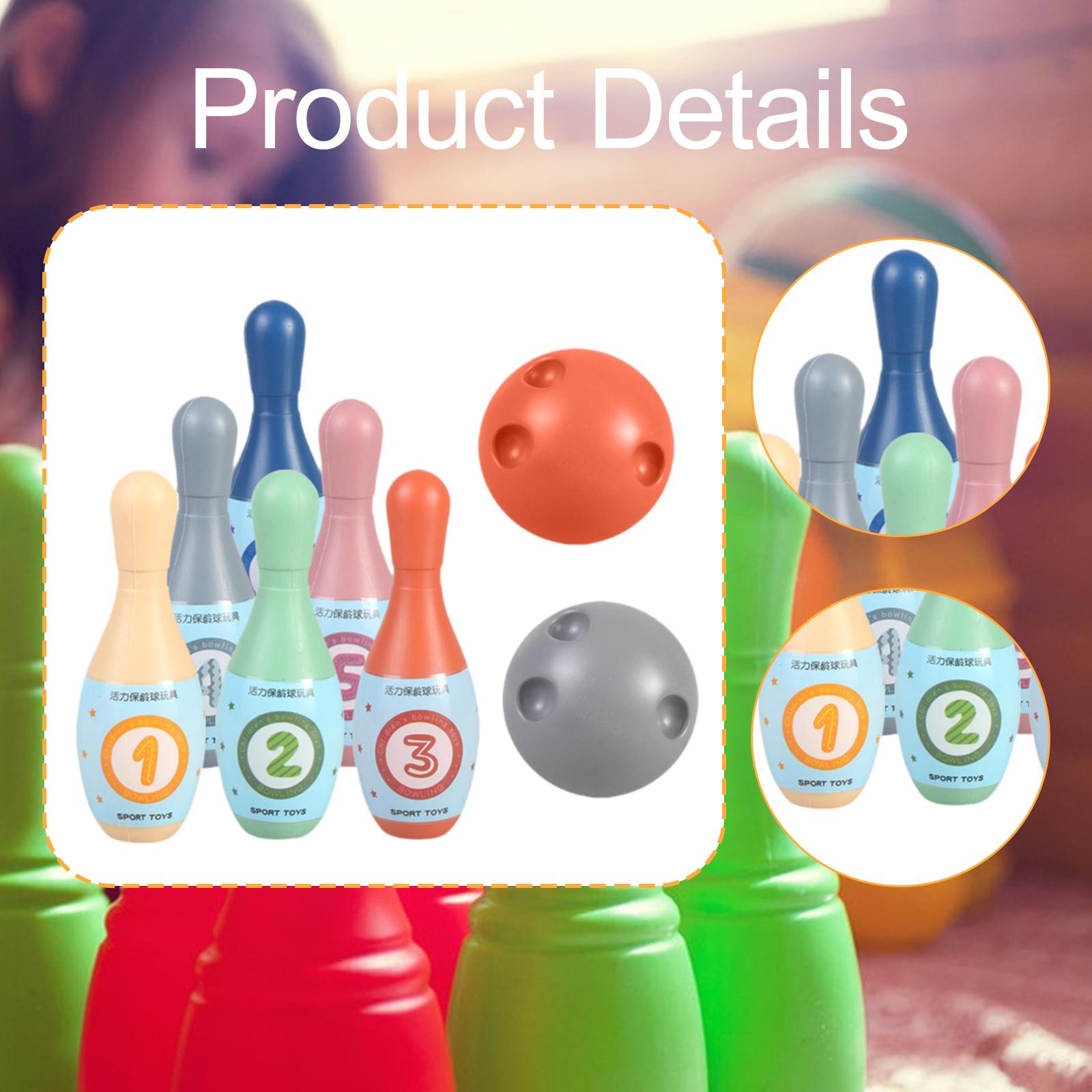 Family Bowling Game with 6 Pin - Kids Educational Game 2 reseña y precio