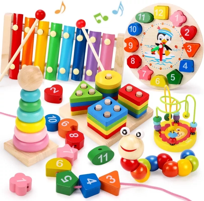Montessori Wooden Toys for Bab - Kids Educational Game 2 reseña y precio