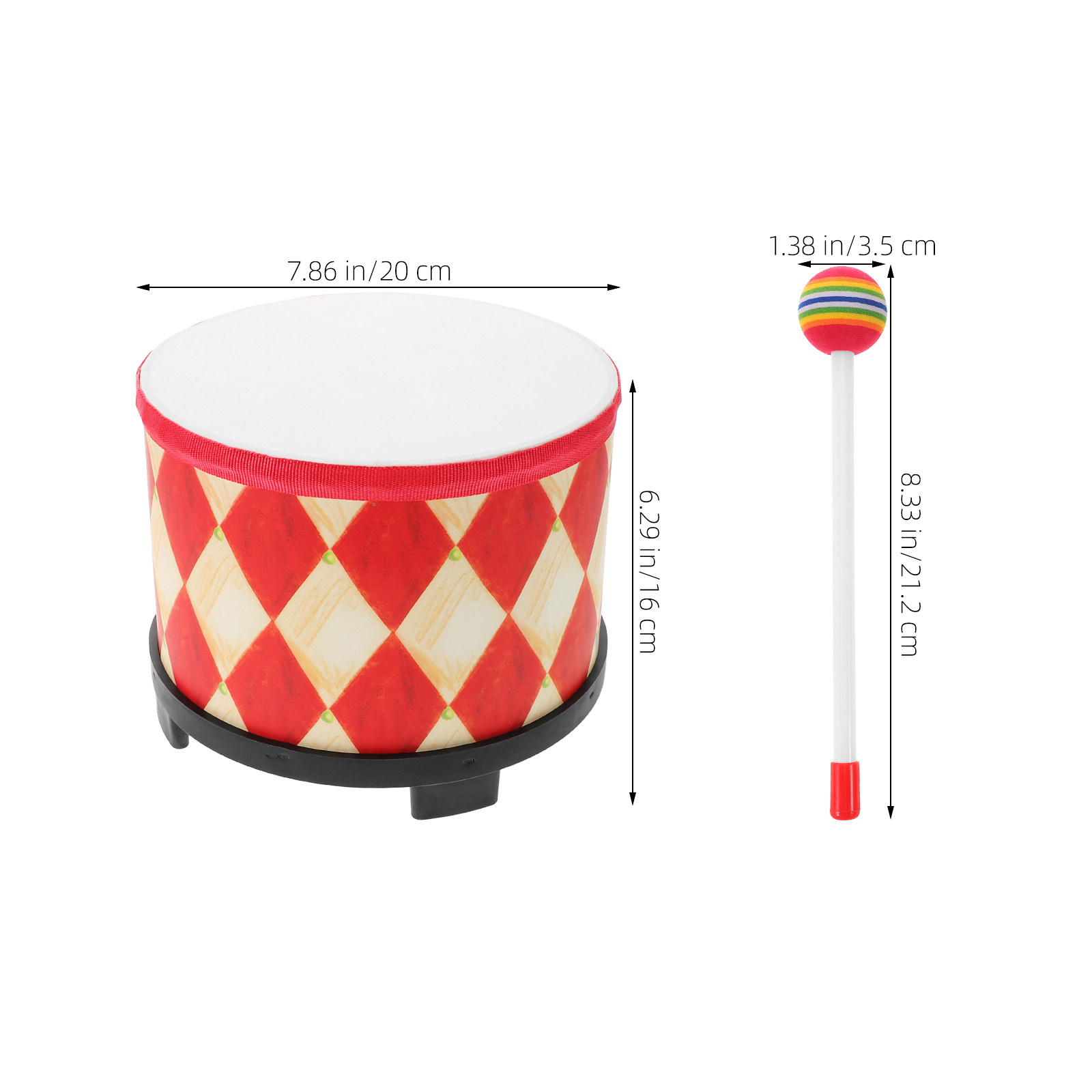 Kids Hand Drum Wooden Red Tom  - Kids Education Music reseña y precio