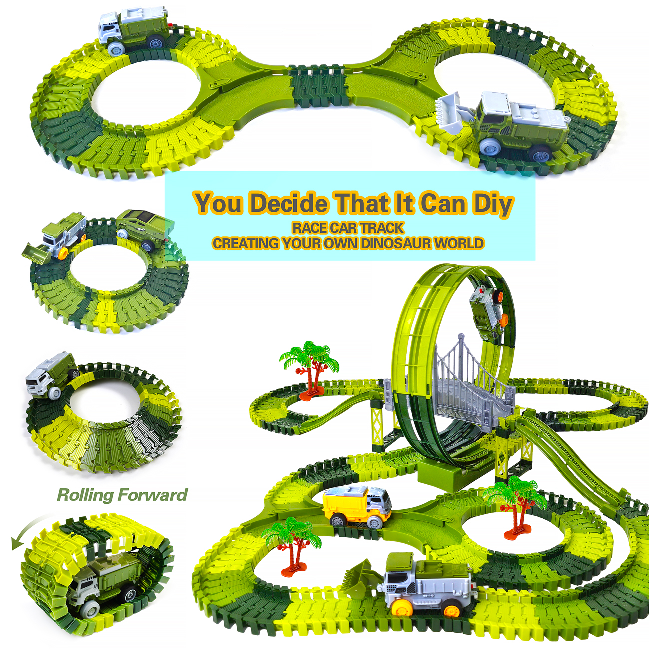 Dinosaur toy race track featur - Kids Educational Device reseña y precio