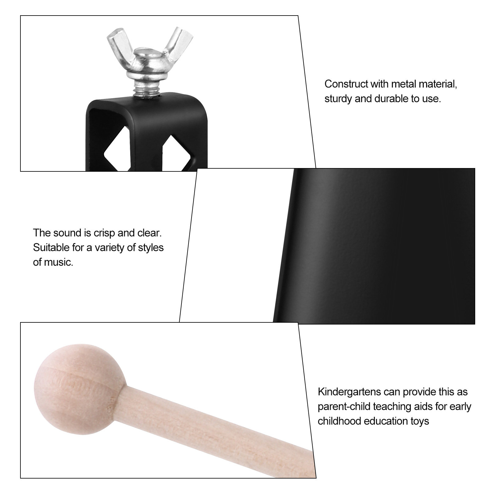Metal Cow Bell Percussion Inst - Kids Education Music reseña y precio